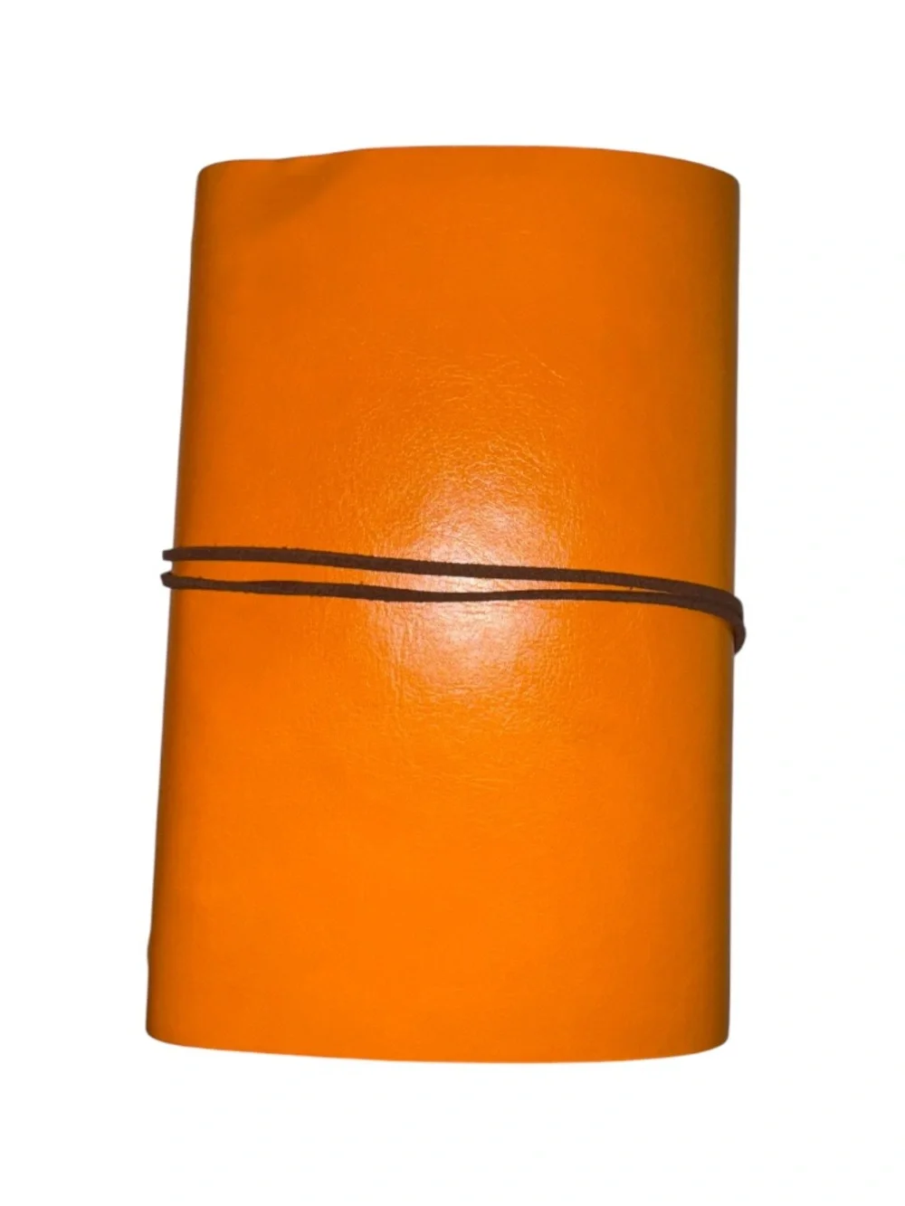 Orange Embossed Travel Journal with Heart Charm